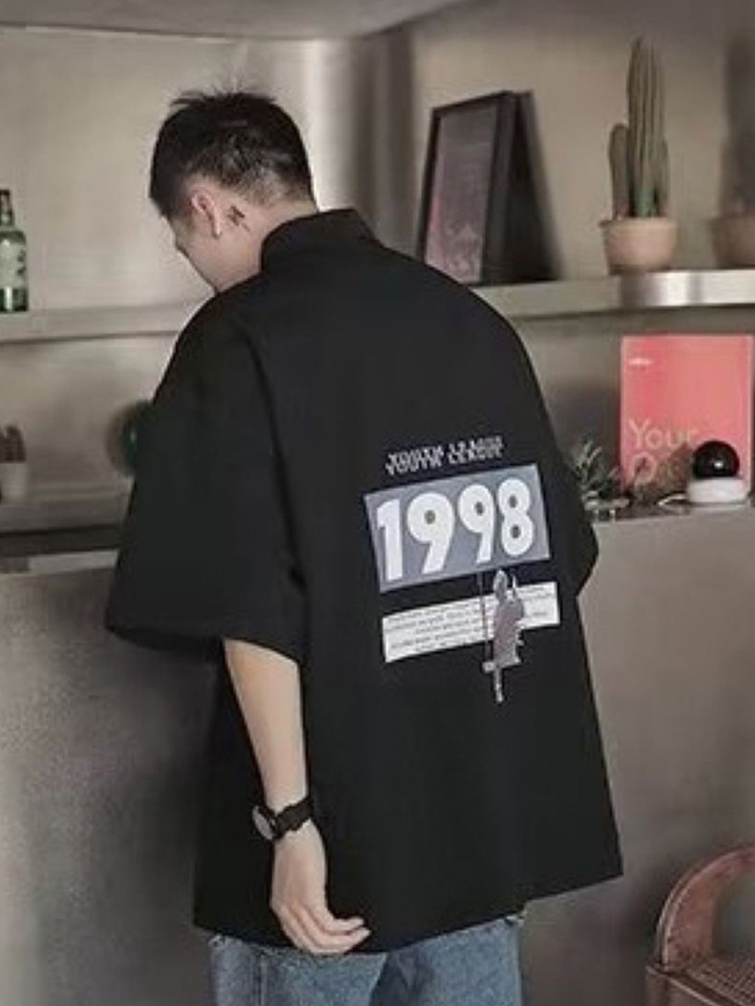 Men's Oversized Casual Typography Shirt