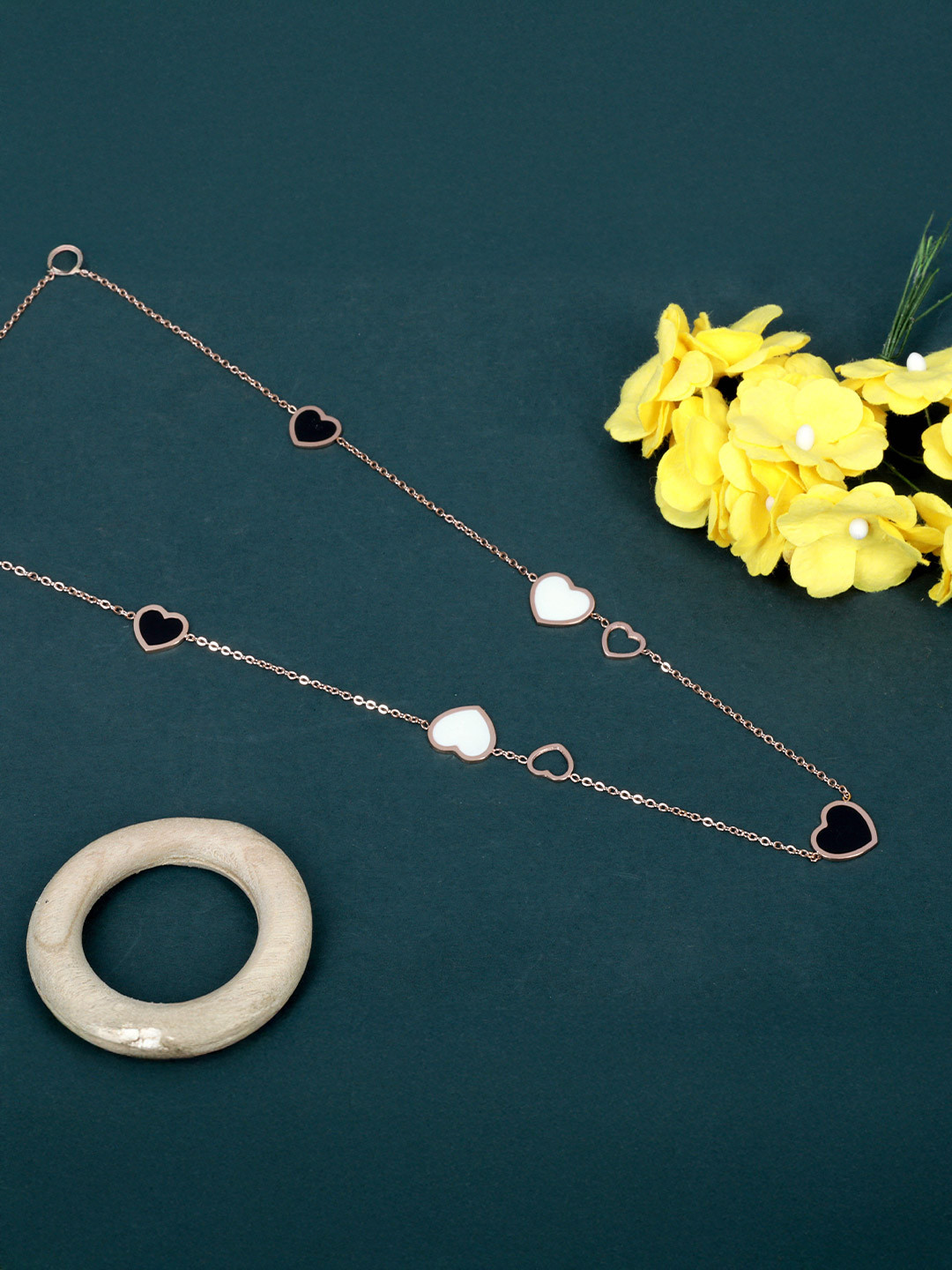 Cazines Rose Gold-Plated Stainless Steel Heart Chain