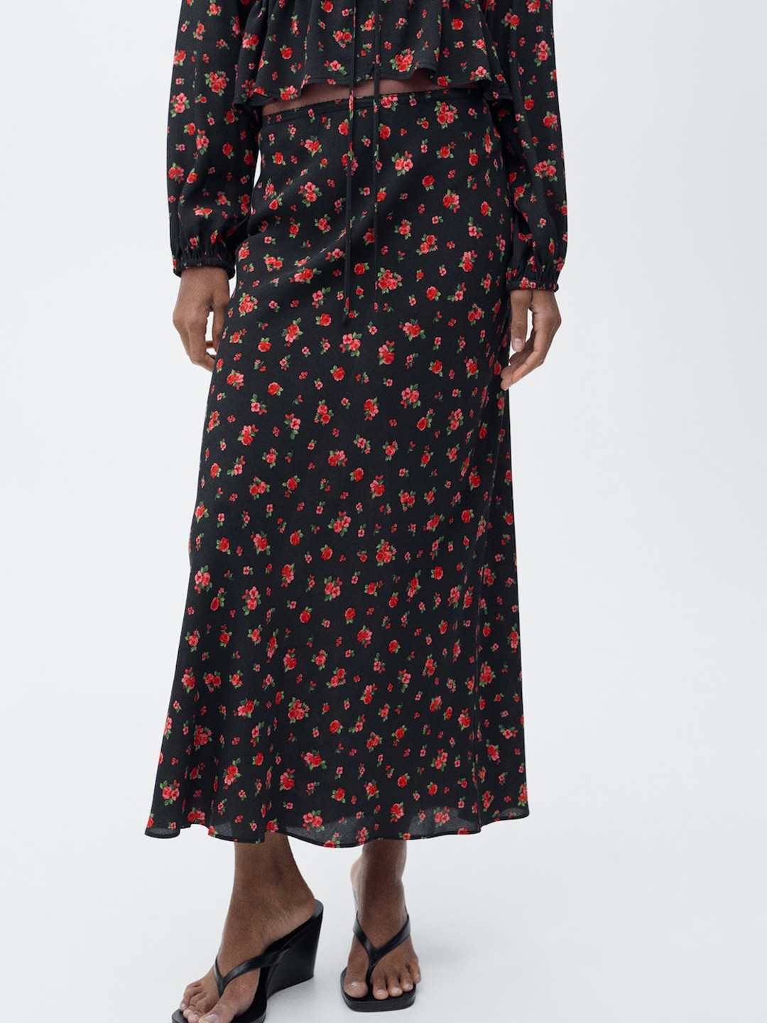 MANGO Floral Print Maxi Skirt