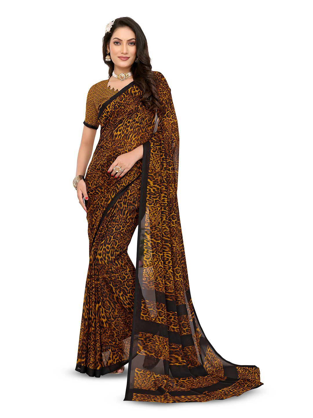 Moda Rapido Animal Print Saree