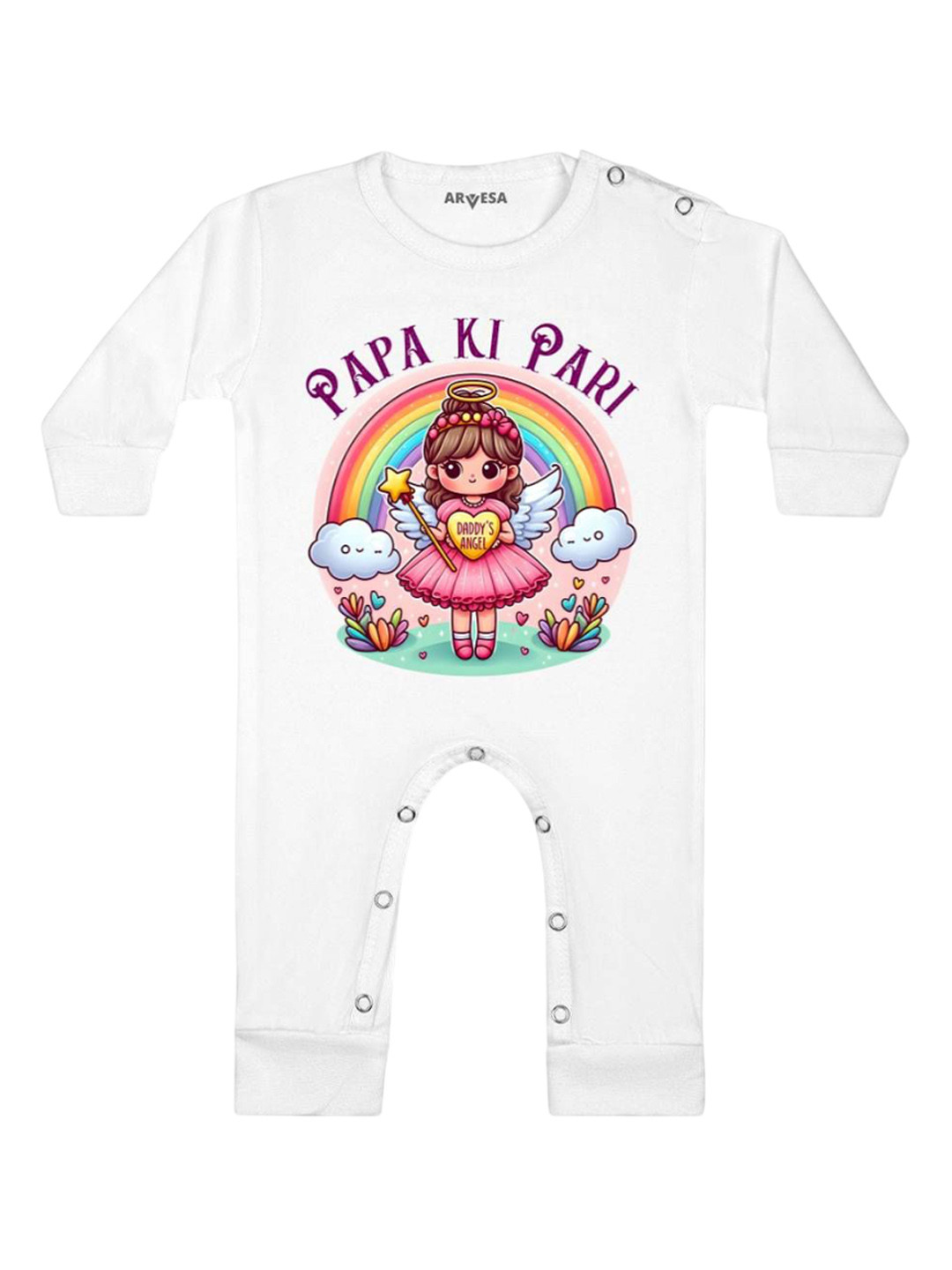 Arvesa Kids Papa Ki Pari Printed Baby Romper