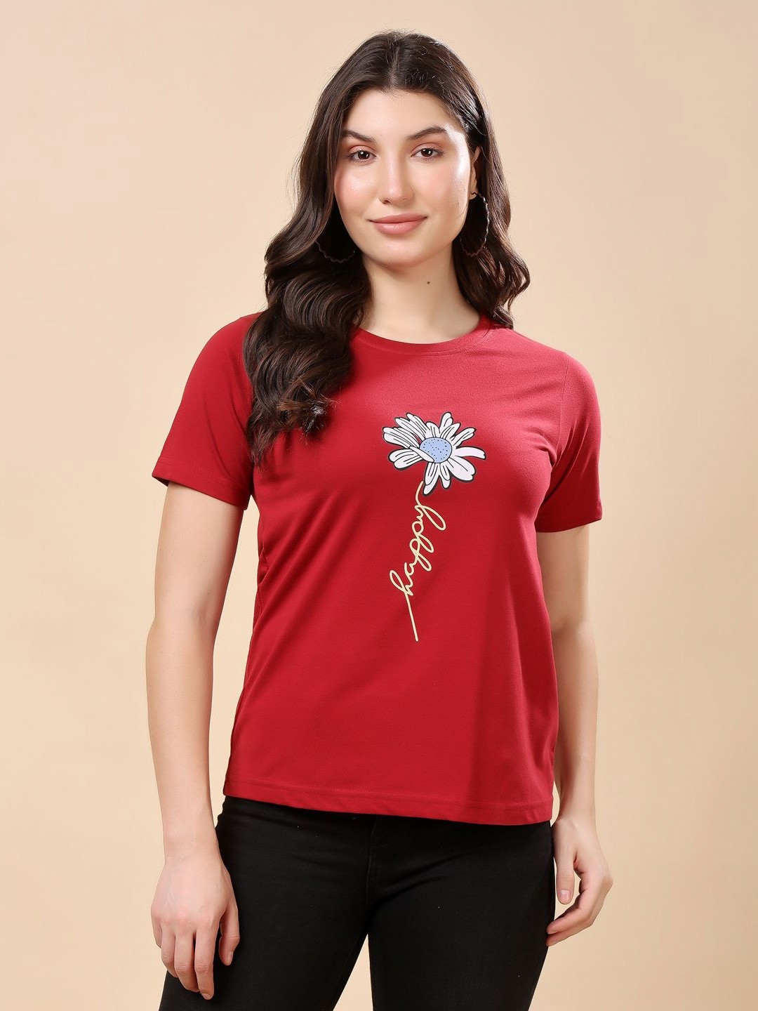 CORSICA Women X-Dry Soft Floral Printed Round Neck T-shirt