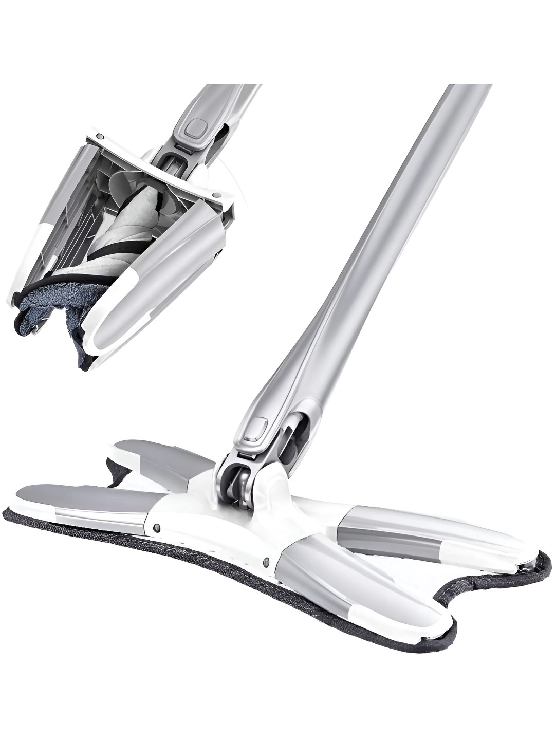 upkaranwale White & Grey Floor Cleaning 360 Rotatable Mop