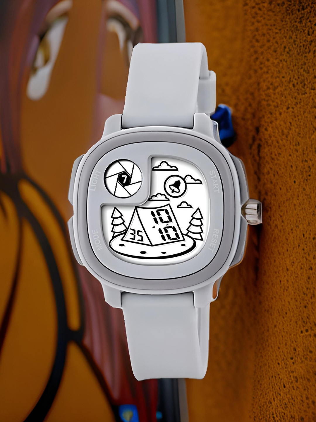 Otage Unisex Kids Patterned Dial & Straps Digital Multi Function Watch Kid-Home-Grey