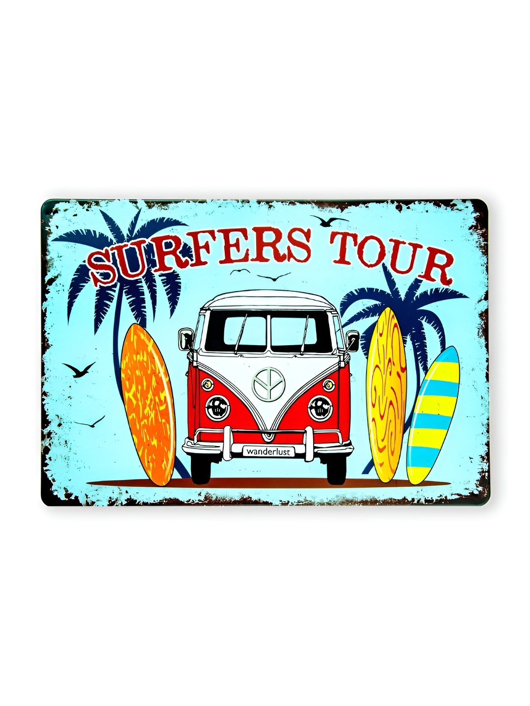 eazy wagon Number Plates Big wall sign - Volkswagen van Surfers Tour Metal Signs and Plaques-7.9In