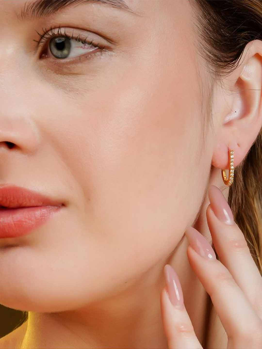Soraya Luxe 925 Sterling Silver Lustre 18K Gold Plated Hoop Earrings