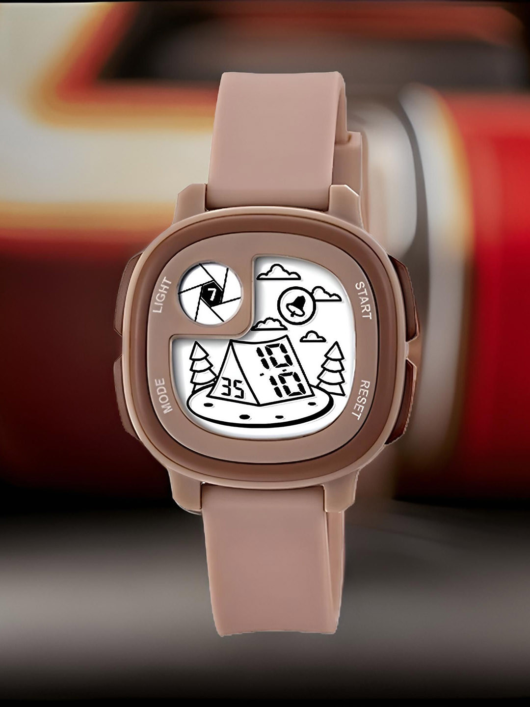 Otage Unisex Kids Patterned Dial & Straps Digital Multi Function Watch Kid-Home-Brown