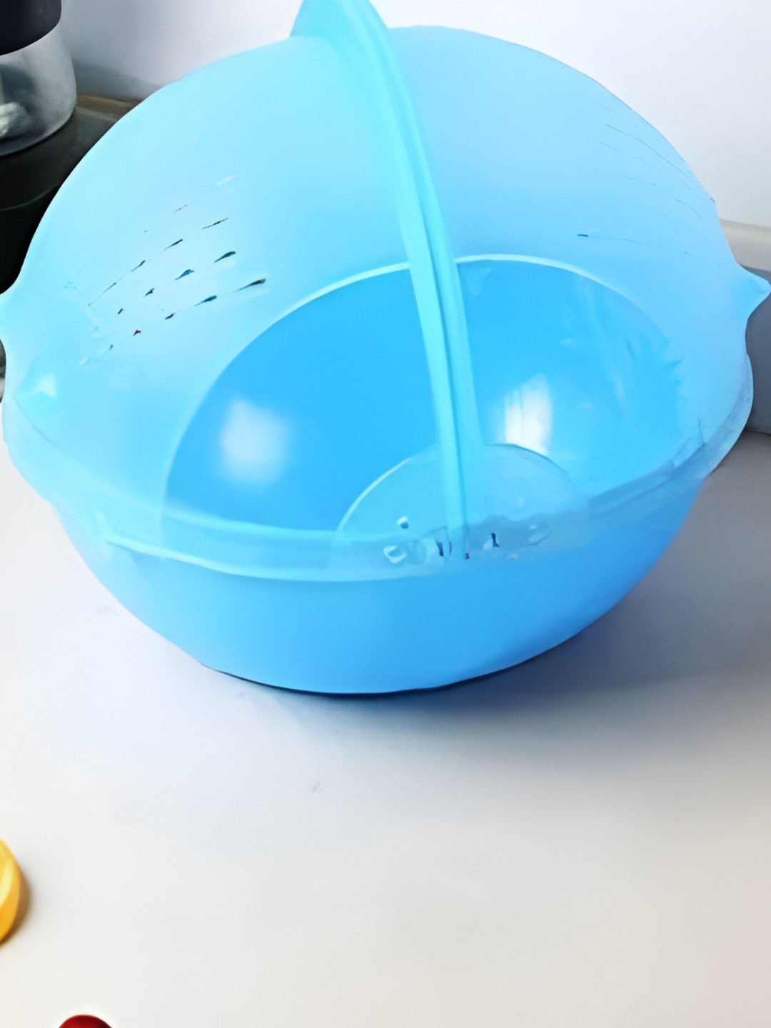 Swasti mart Blue Fruit And Vegetable Basket With Lid