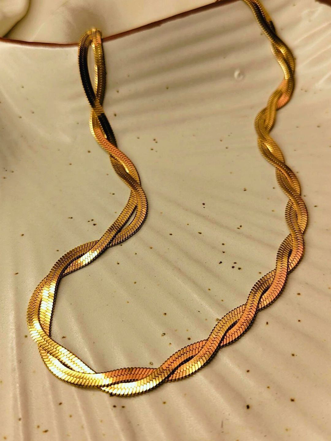 RaasRani Gold-Plated Stainless Steel Viral Snake Chain