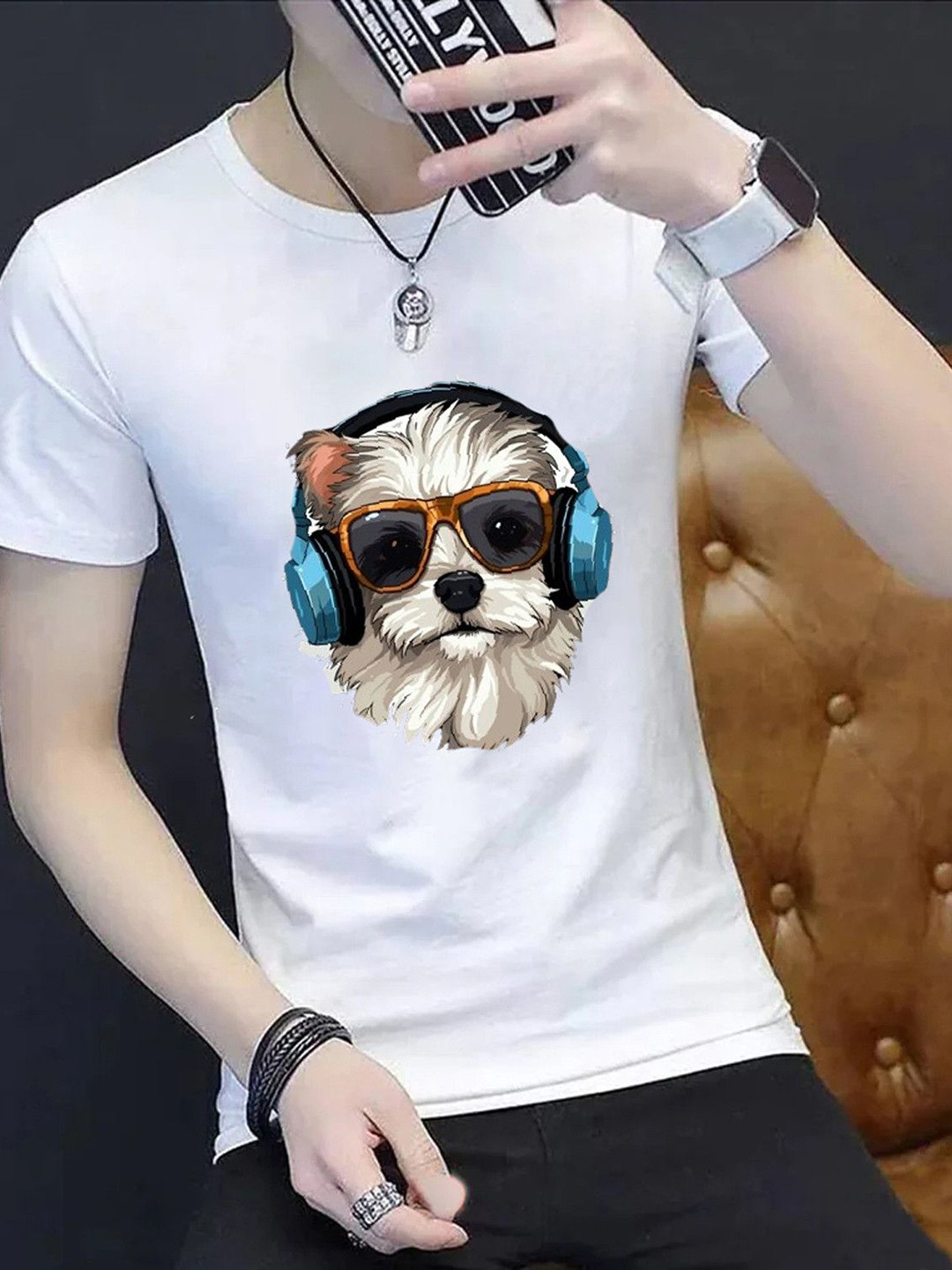 f Gallery Men Printed Slim Fit T-shirt