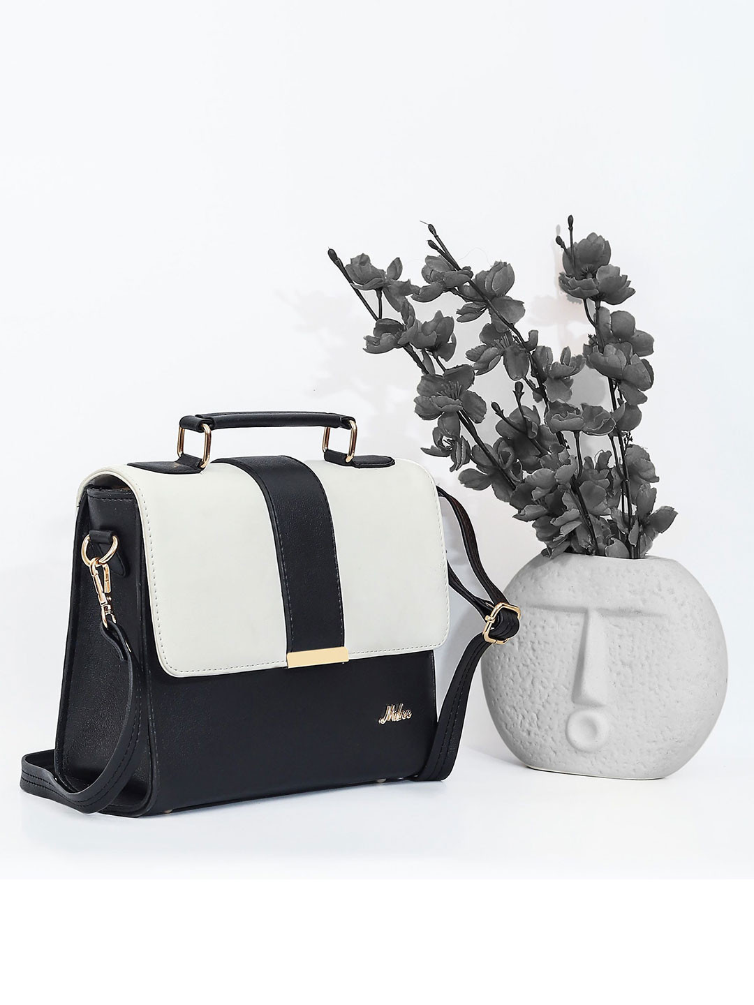 MABEE Structured Satchel With Applique