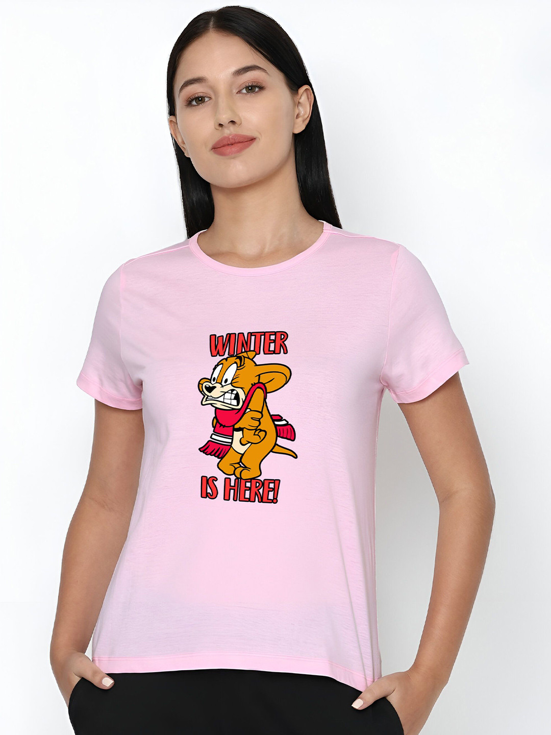 Jack Paris Women Tom & Jerry Printed Cotton T-shirt