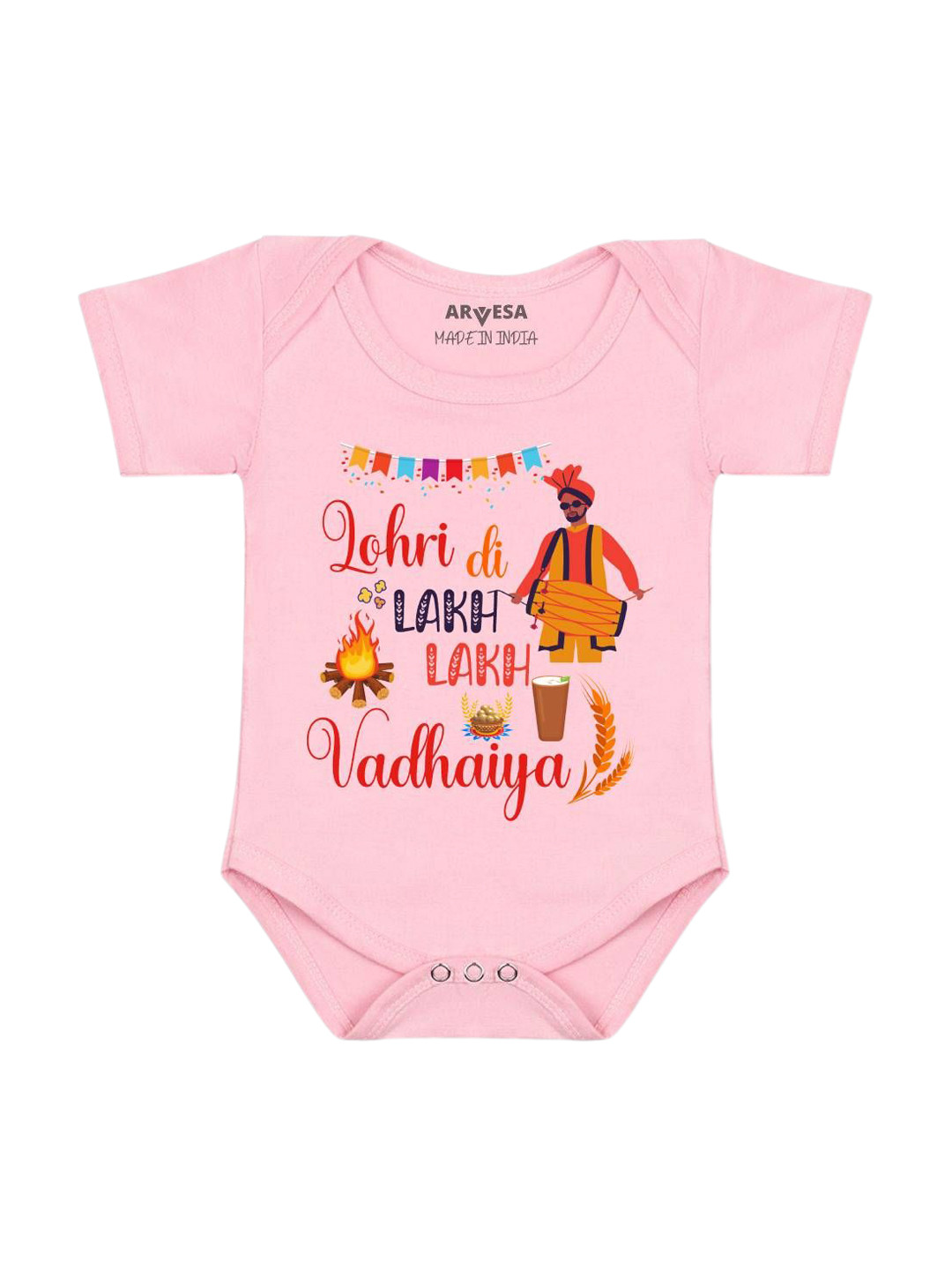 Arvesa Lohri Di Lakh Vadhaiya  Printed Bodysuit