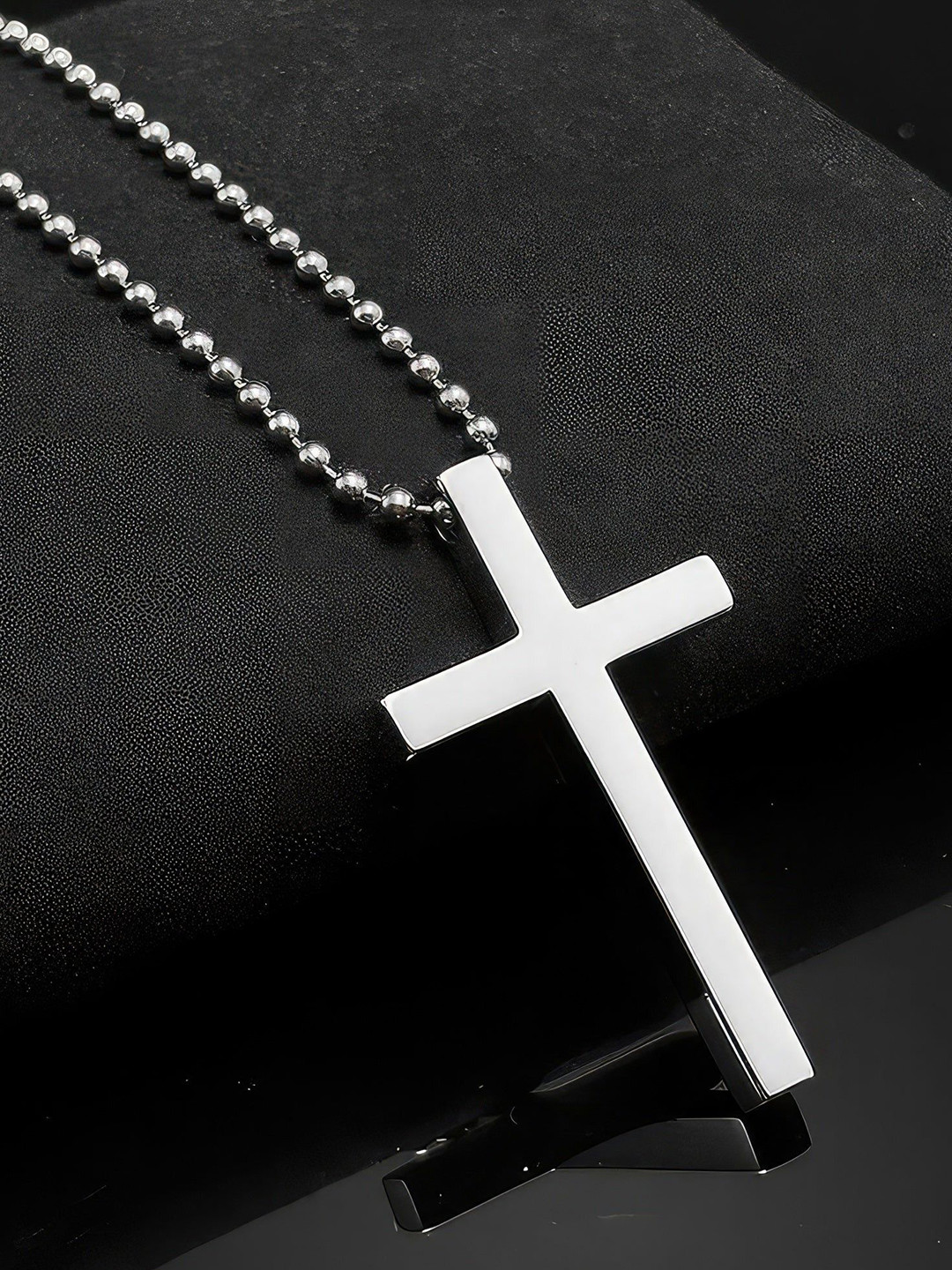 PASU FASHION Silver-Plated Titanium Cross Pendants With Chains