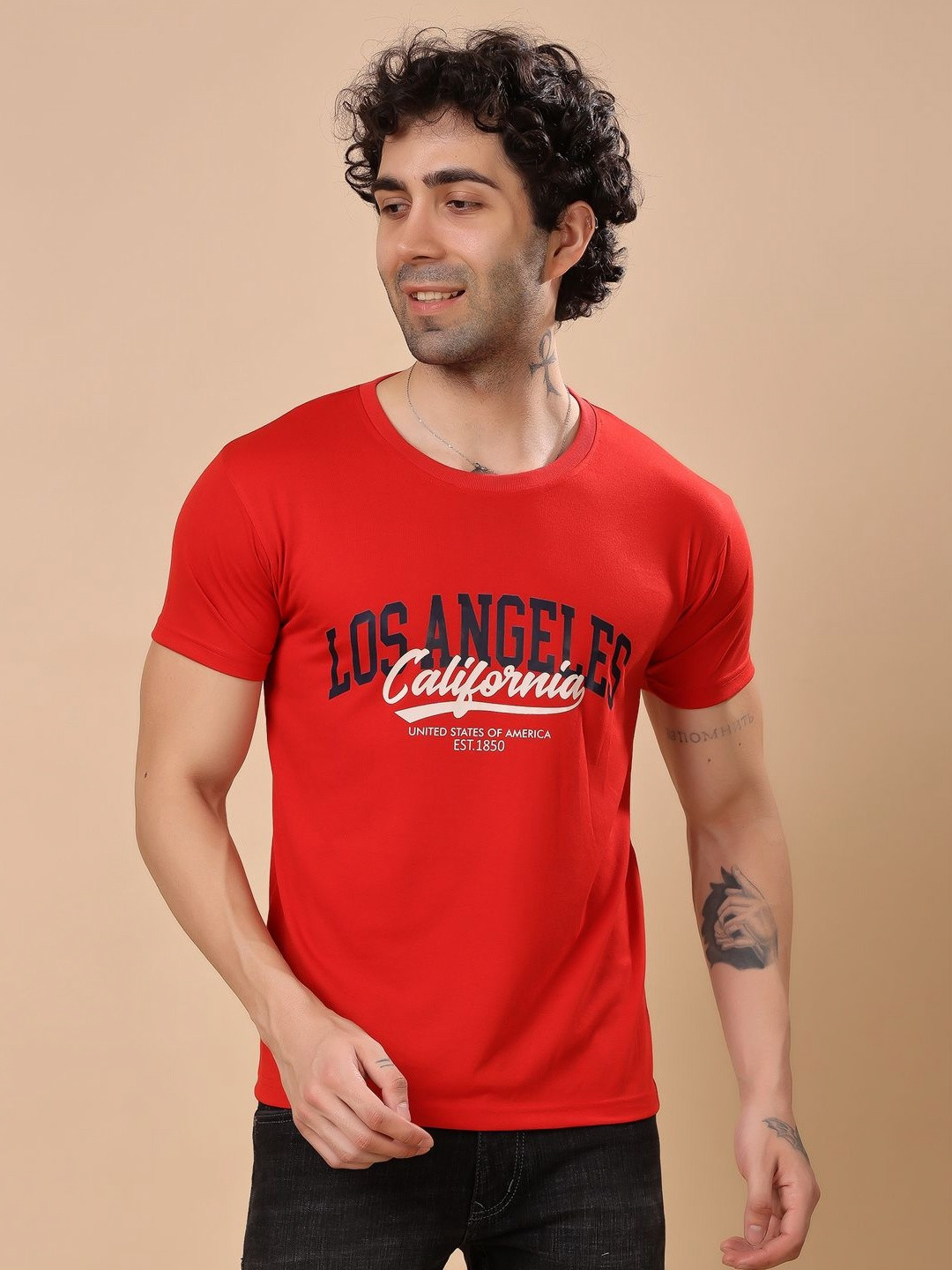 Moda Rapido Men X-Dry Soft Typography Printed Round Neck T-shirt