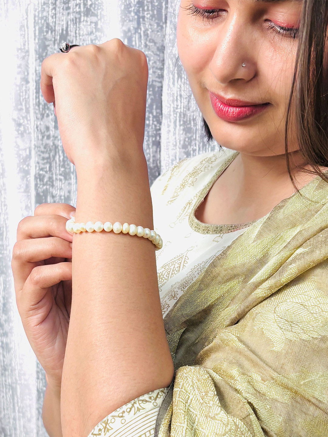INARI SHINES 925 Silver Majestic Fresh Water Pearl Bracelet