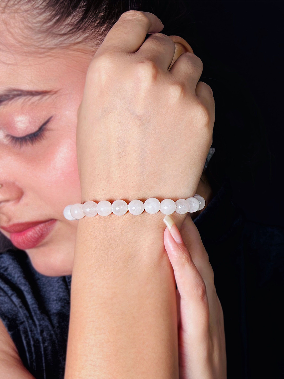 INARI SHINES Natural Rose Quartz Stone Bracelet