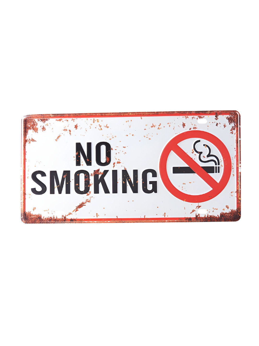 eazy wagon Number Plates wall sign - No Smoking White Metal Rusty Signs and Plaques-5.9In