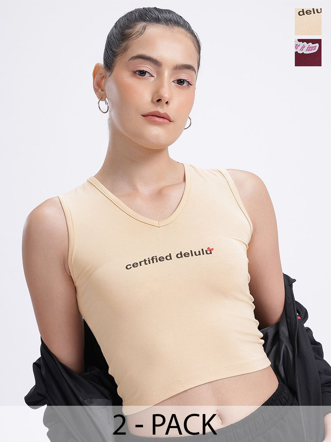 SZN Women Graphic Printed Bamboo Tank Crop Tops