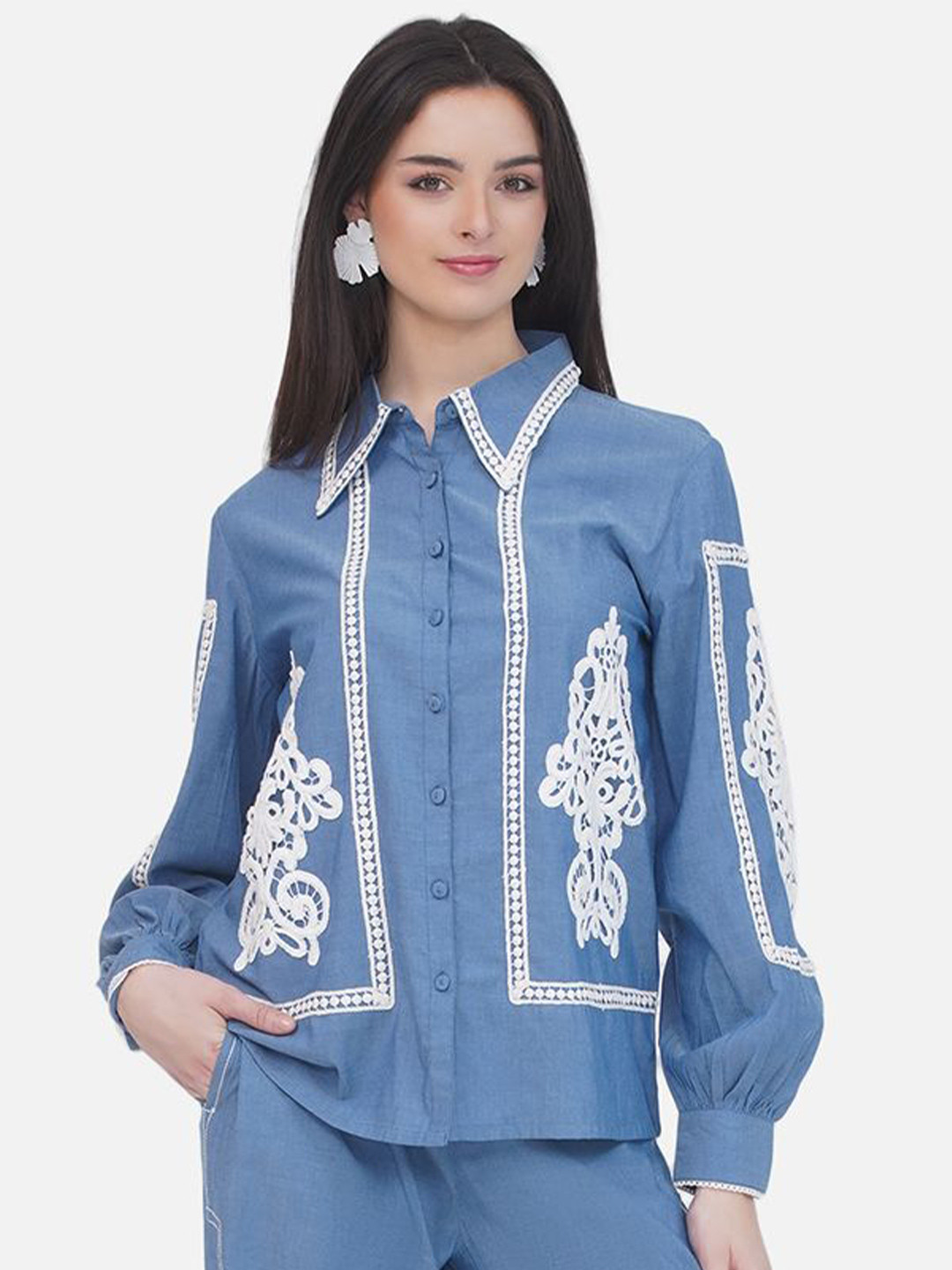 KALINI Denim Como Women Classic Tailored Fit  Shirt