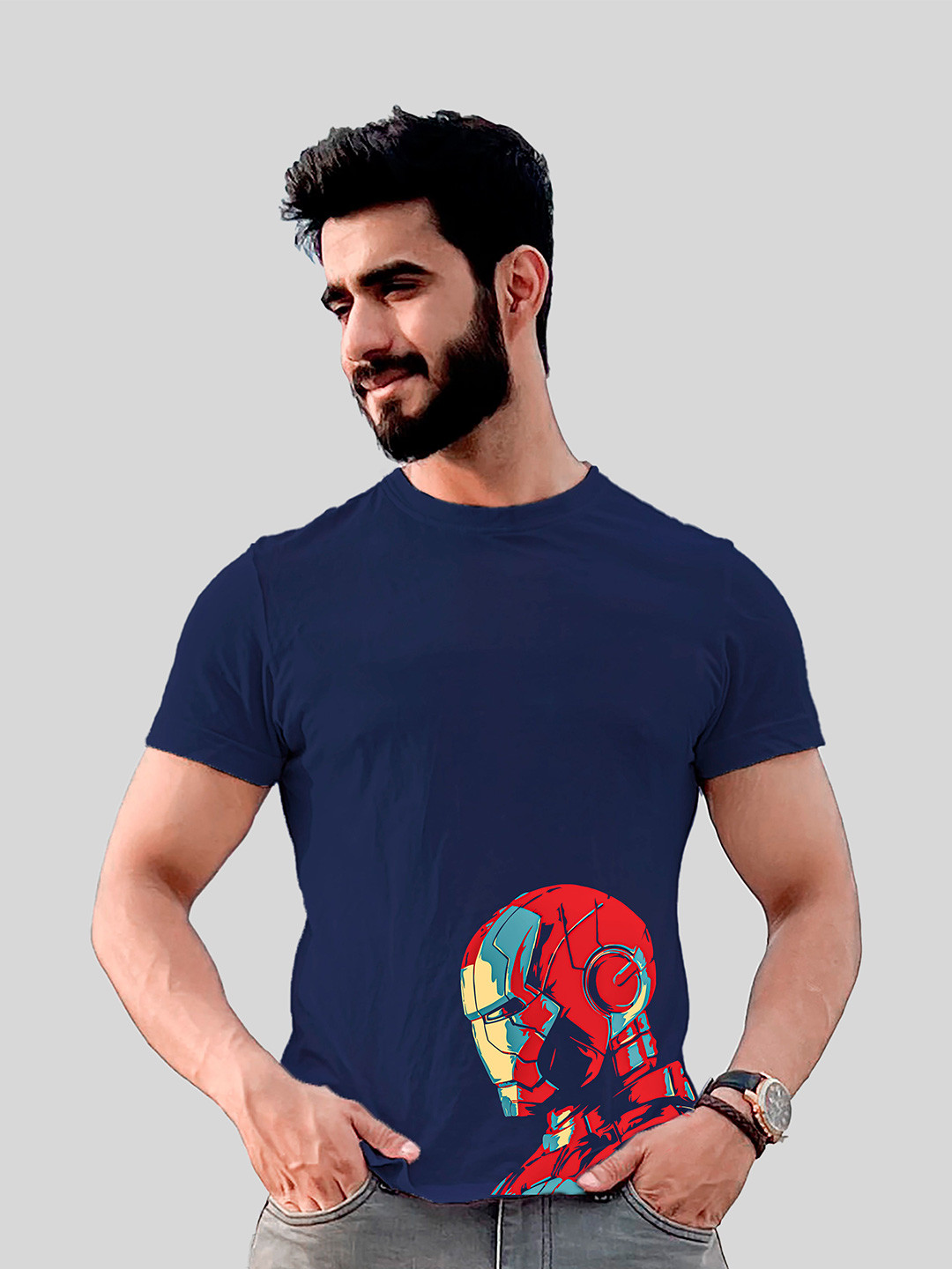 Jack Paris Men Iron Man Graphic Printed Cotton T-shirt