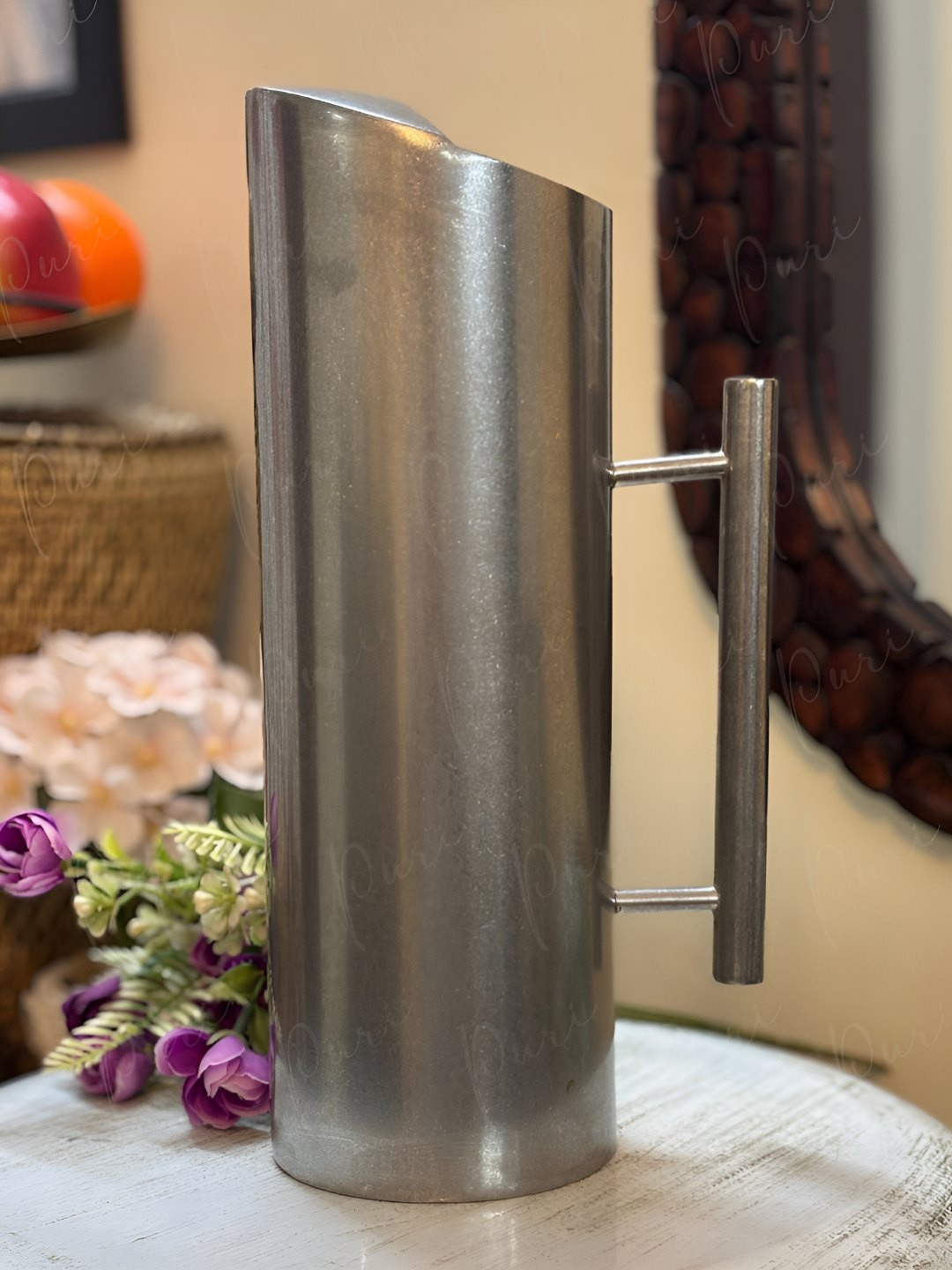 PURI Stainless Steel Water Jug Plain -Vintage Finish 2.2 Liter