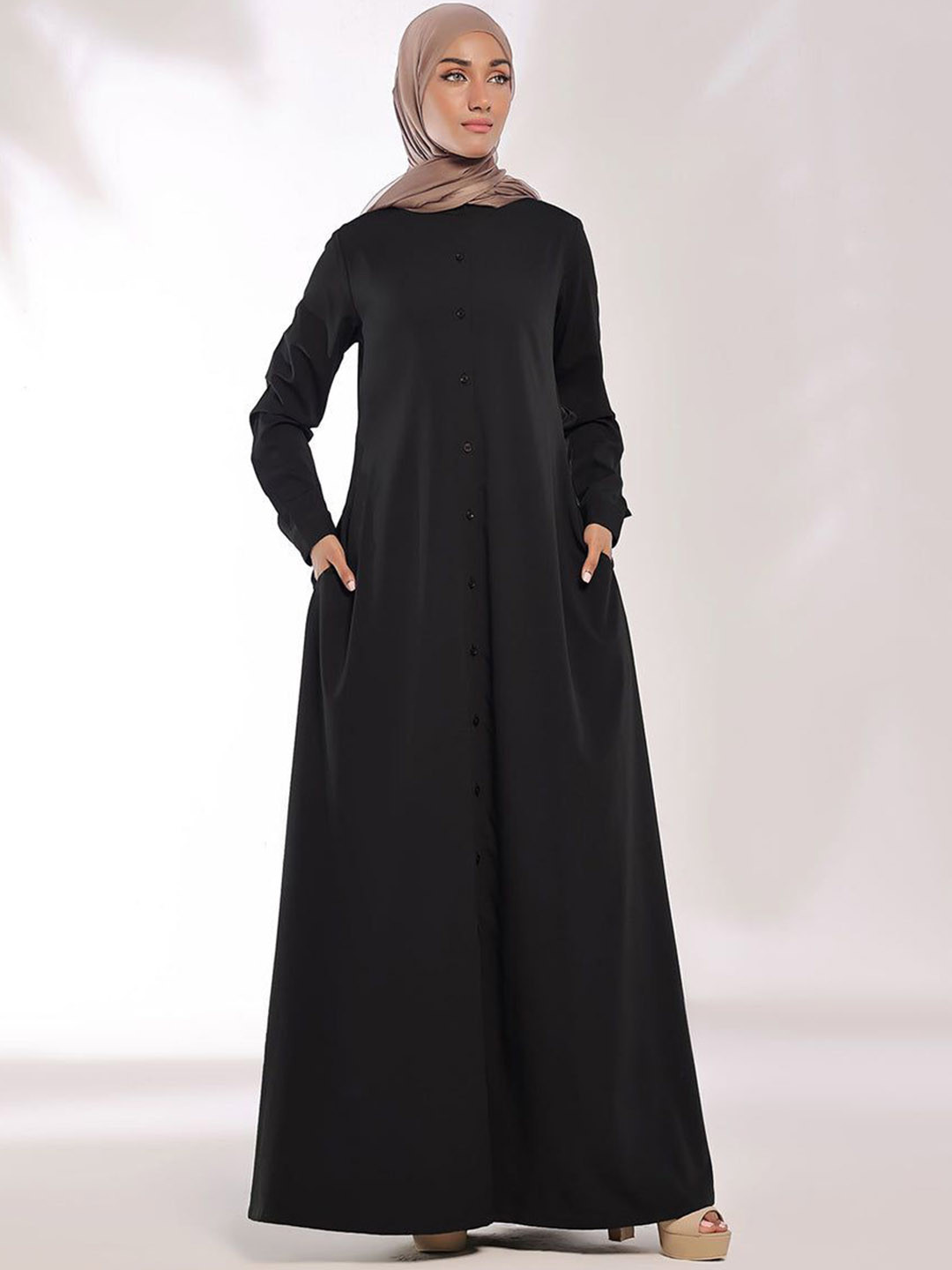 BASHARIYA Front Open Abaya Burqas With Scarf