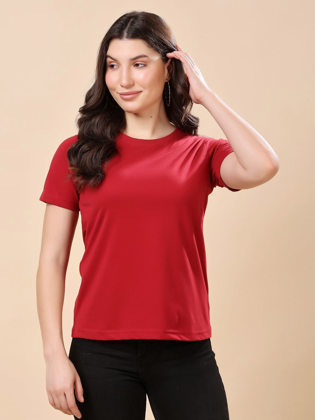 CORSICA Women X-Dry Soft Solid Round Neck T-shirt