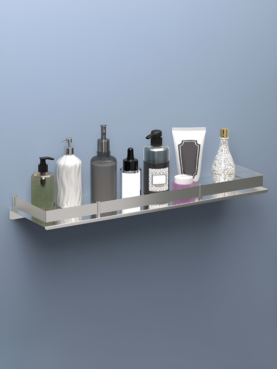 Myntra Elegant Homes Grey Rust-Resistant Stainless Steel Bathroom Wall Shelf