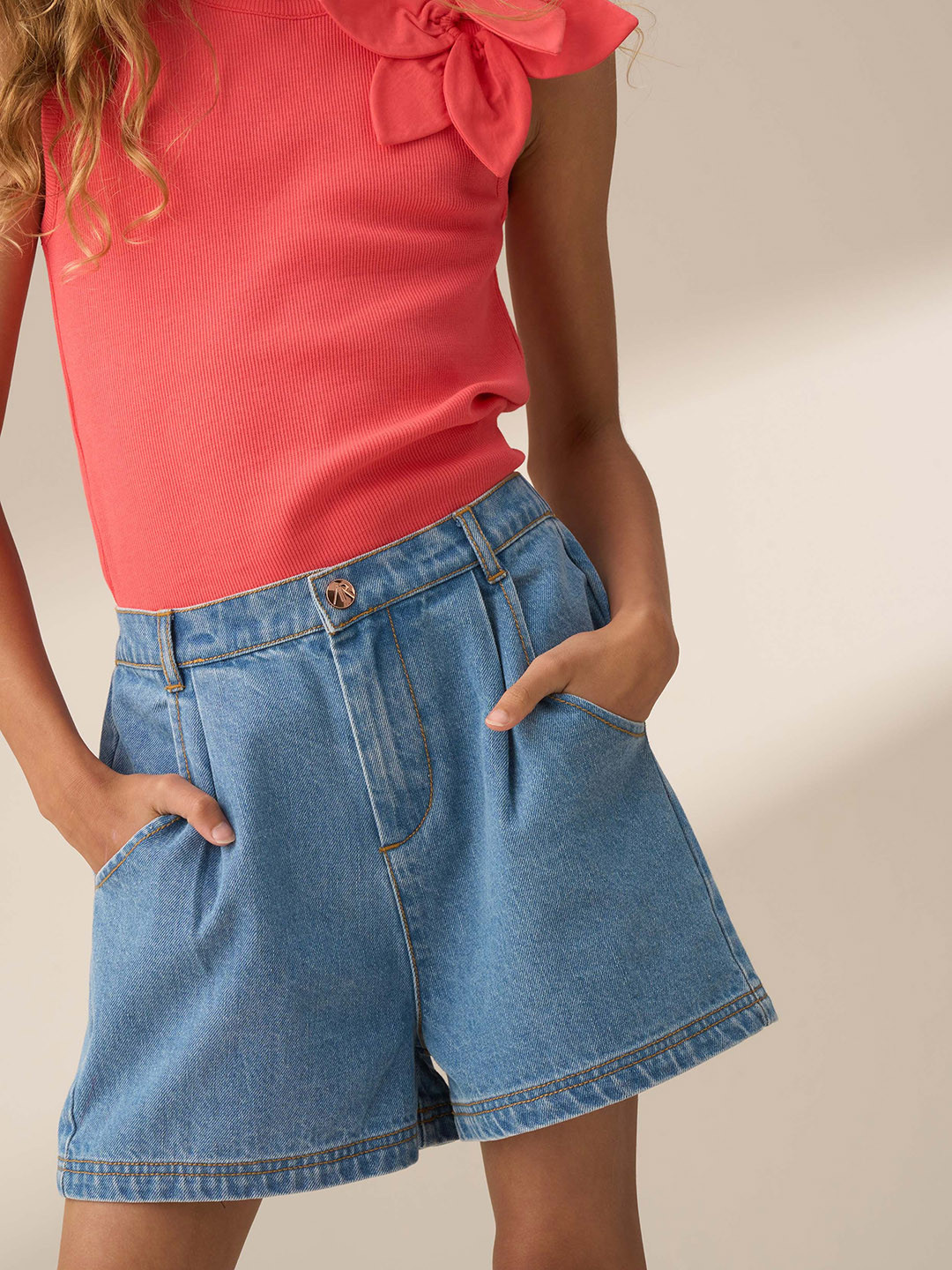 Angel & Rocket Girls Denim Mid-Rise Regular Fit Shorts