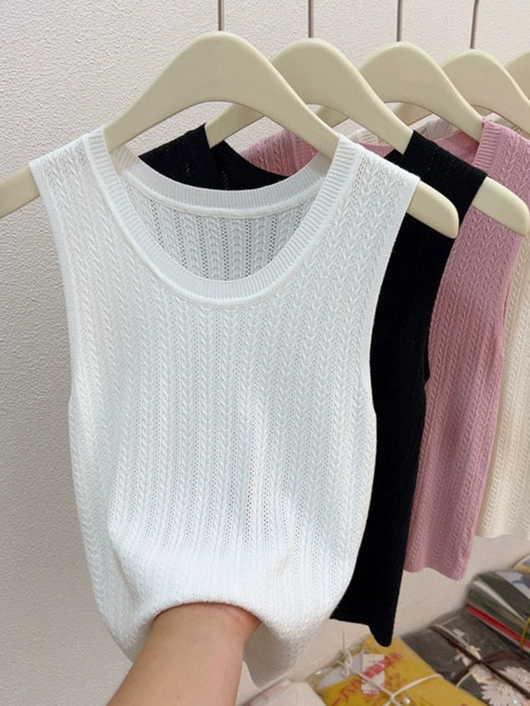 Outzidr White Textured Tank Top