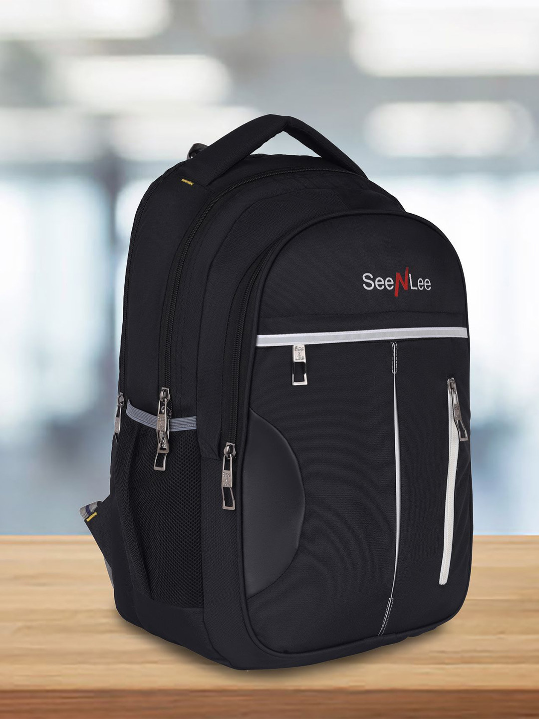 Seenlee Men Zip Pocket Backpack with Compression Straps