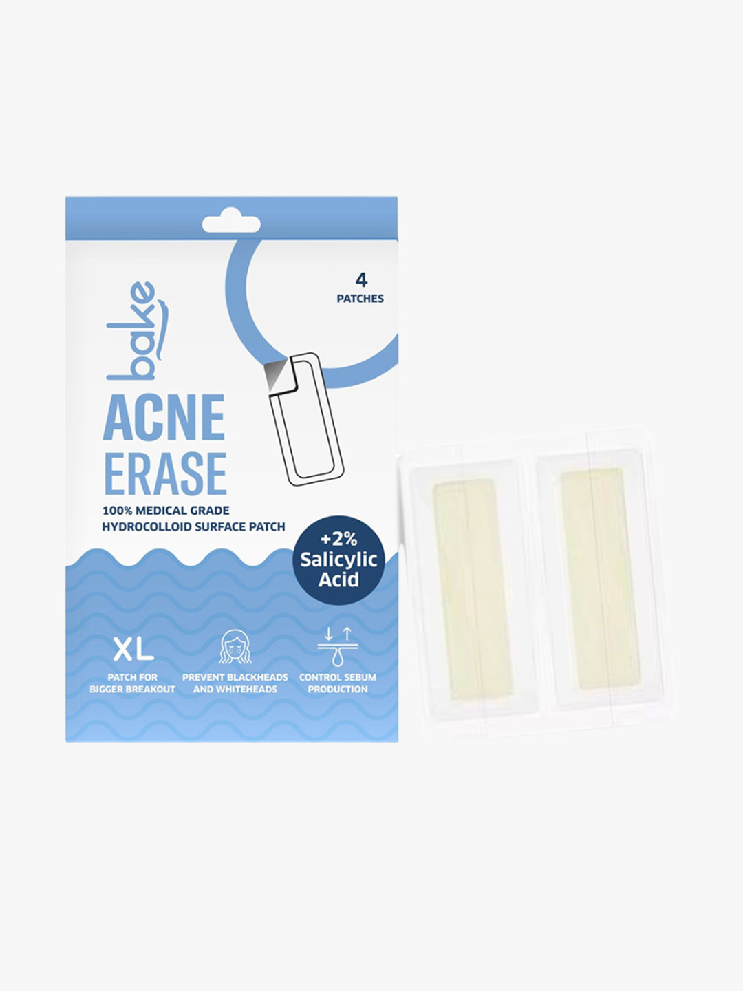 BAKE 2% Salicylic Acid Hydrocolloid Acne Patch- XL- 4 Strips