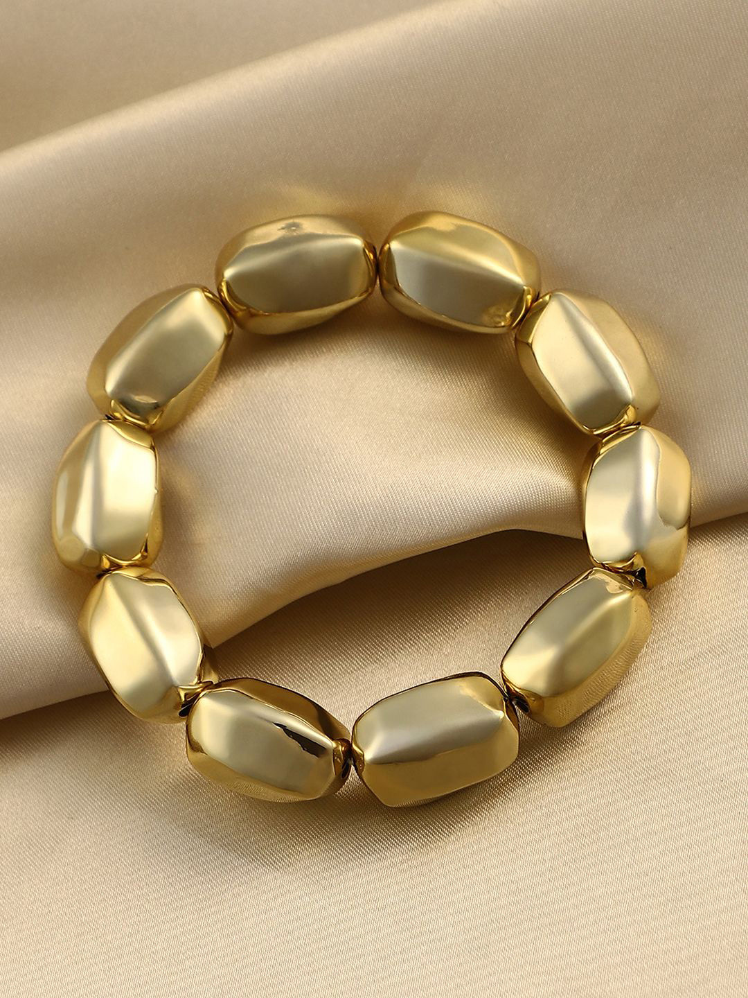 SOHI The Graine Gold-Plated Artificial Beads Wraparound Bracelet