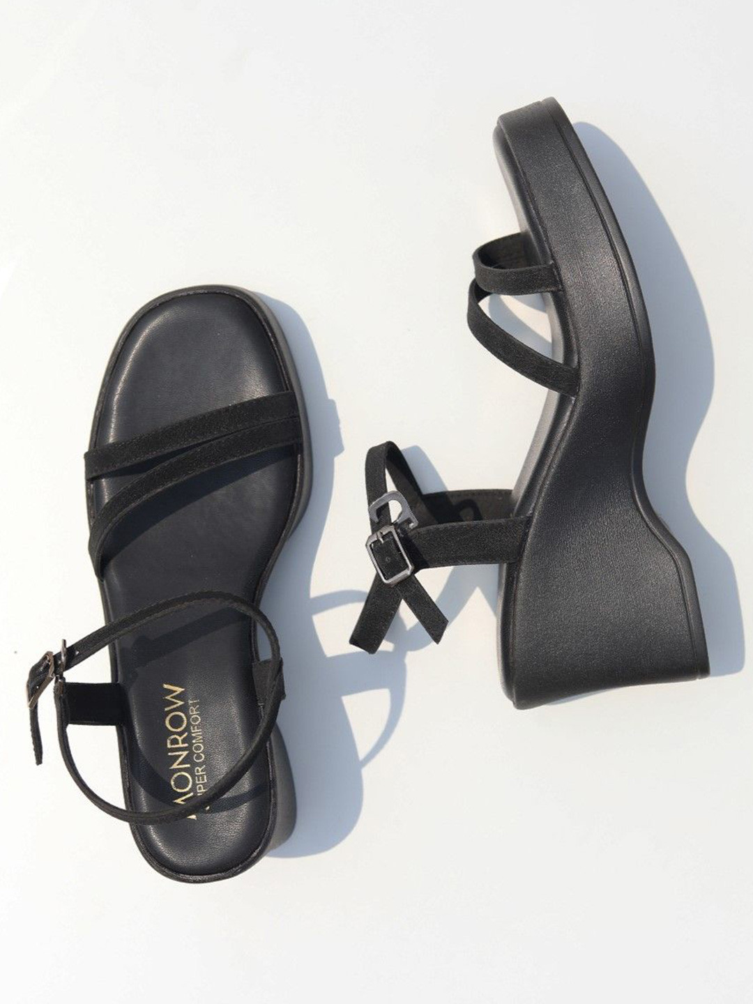 Monrow Women Marley Black wedge Heels