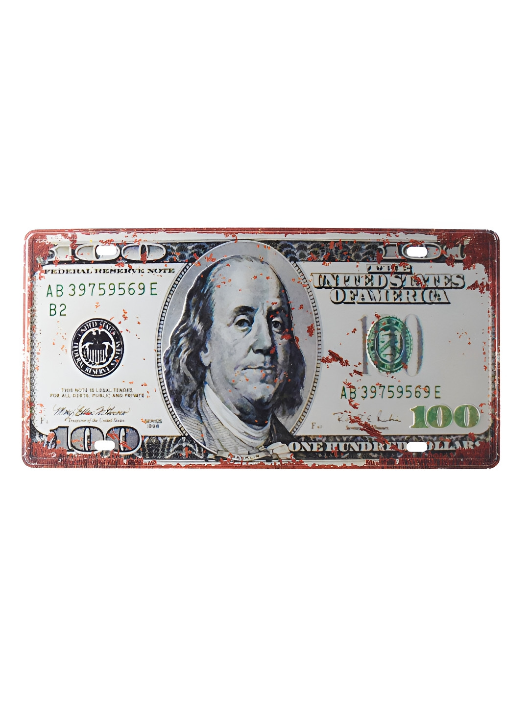 eazy wagon Hundred Dollars Metal Glossy Hanging Hall Signs and Plaques-6In