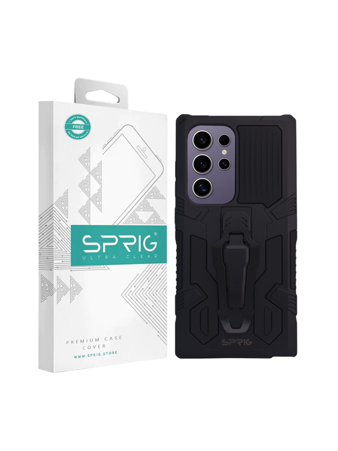SPRIG Samsung Galaxy S24 Ultra Armor Case with Clip Back Cover