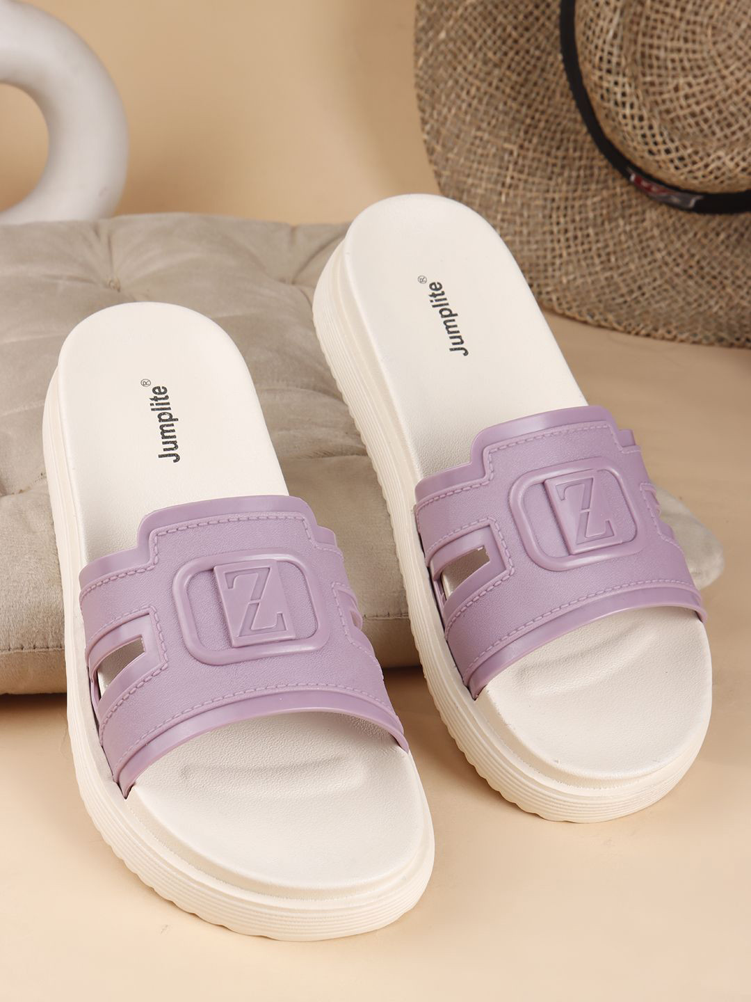 JUMPLITE Women Single Buckles Open Back Flats