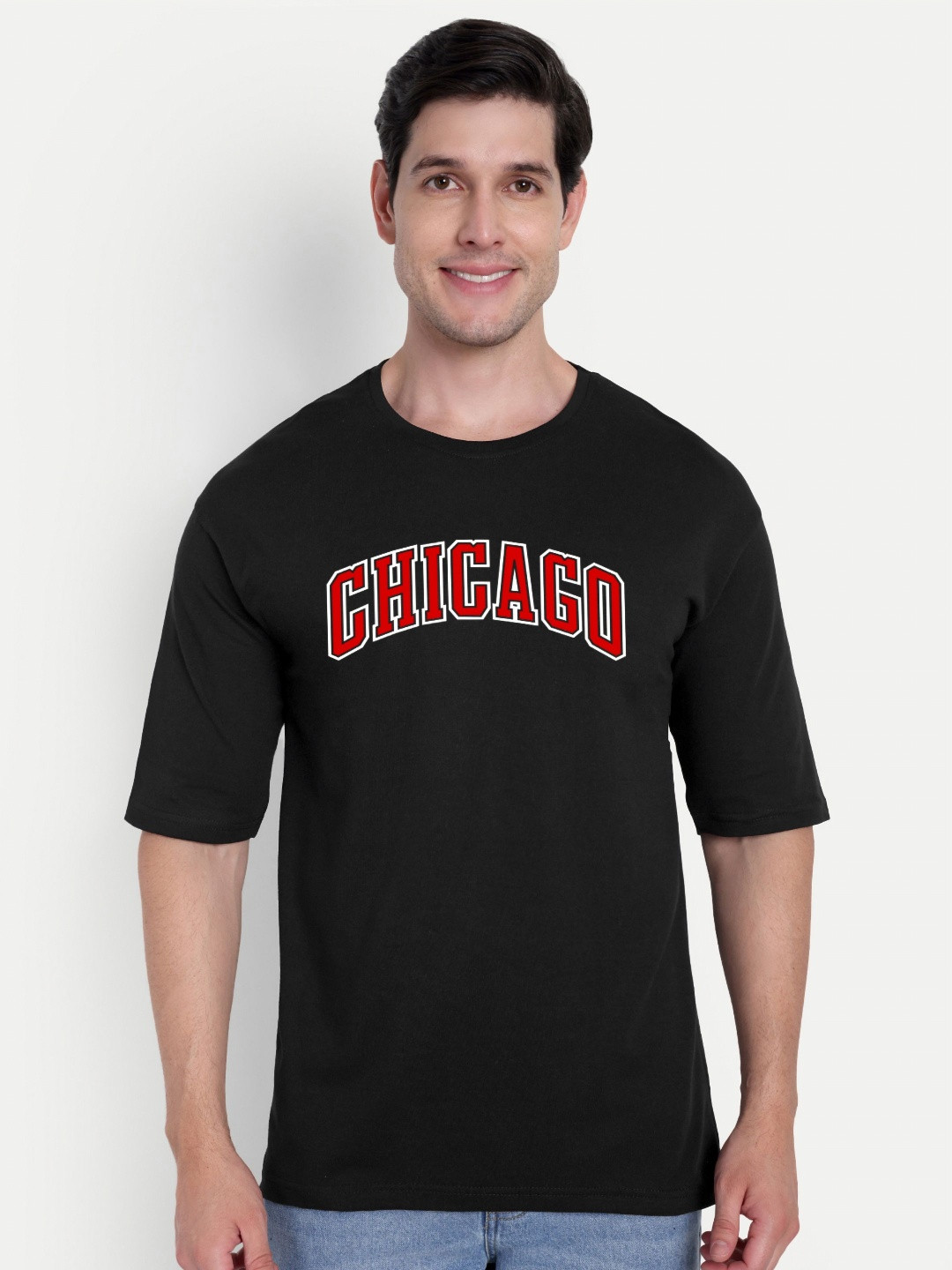 BENNY BROOKS Chicago Printed Applique Oversized T-shirt