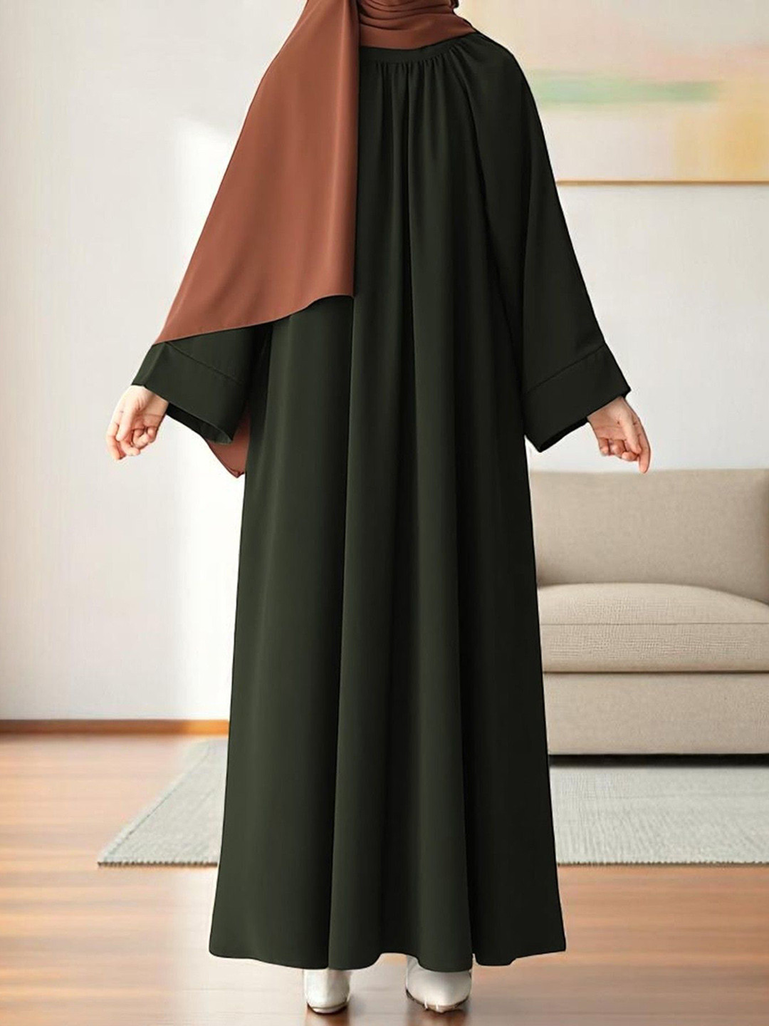 BASHARIYA Flared Sleeves Abaya With Flared Sleeves