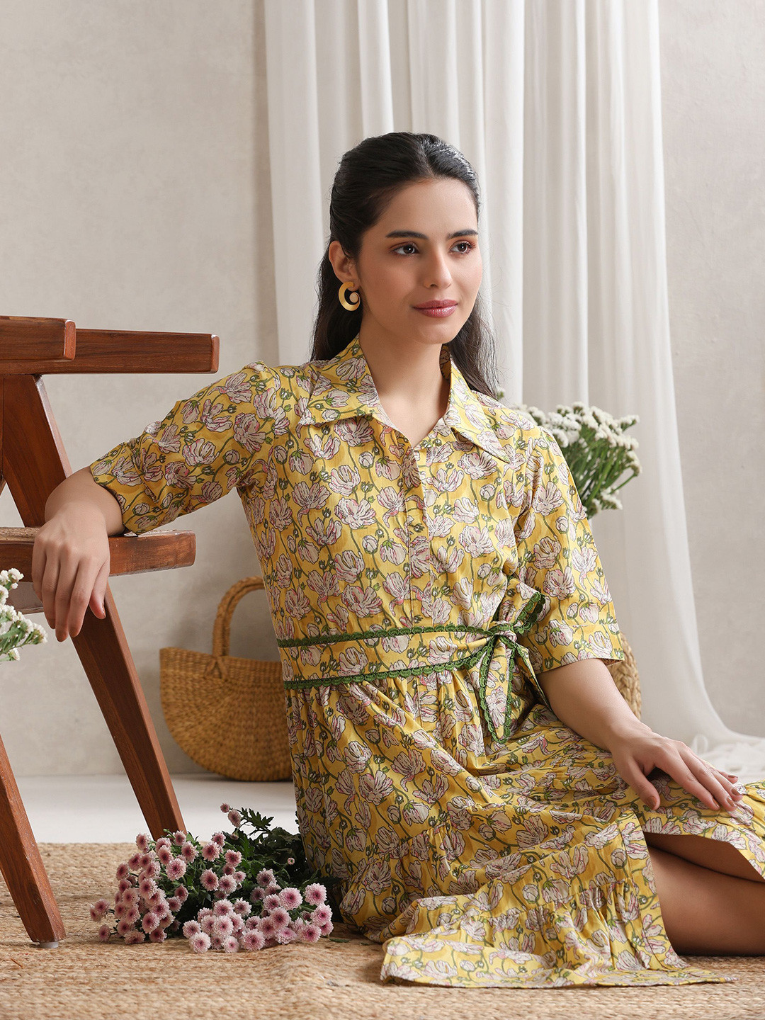 Khushal K Women Floral Print Shirt Dress