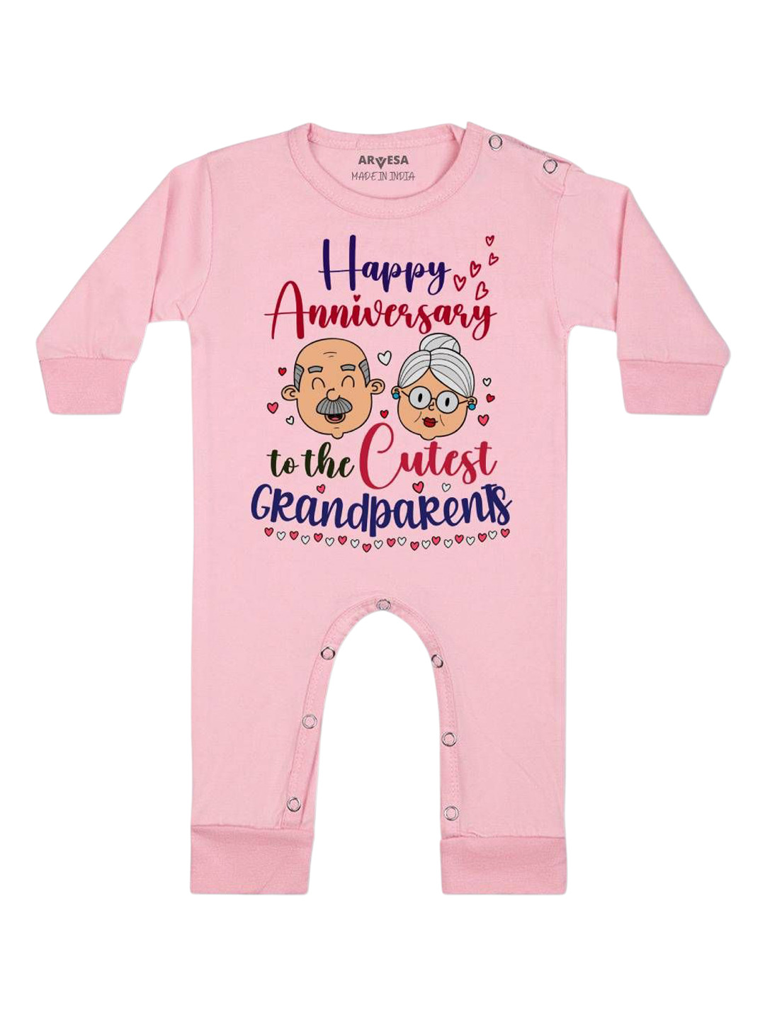 Arvesa Happy Anniversay GrandParents Printed Bodysuit