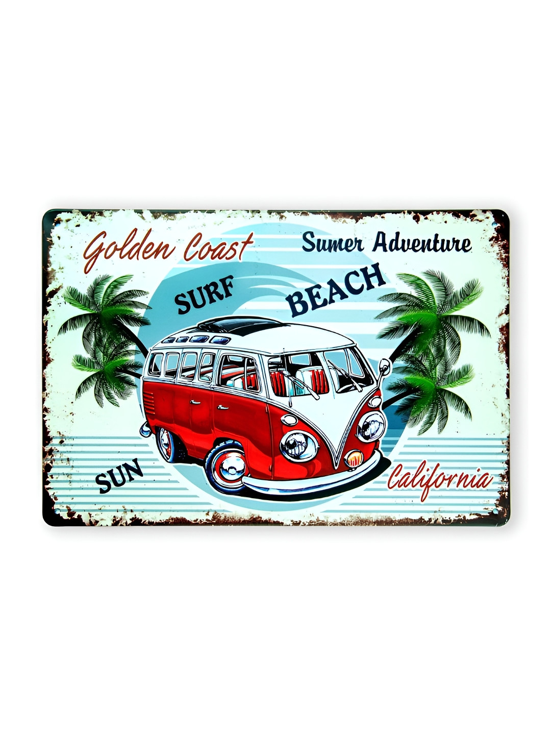 eazy wagon Volkswagen Surf Beach Metal Rusty Hanging Hall Signs and Plaques-11.8In