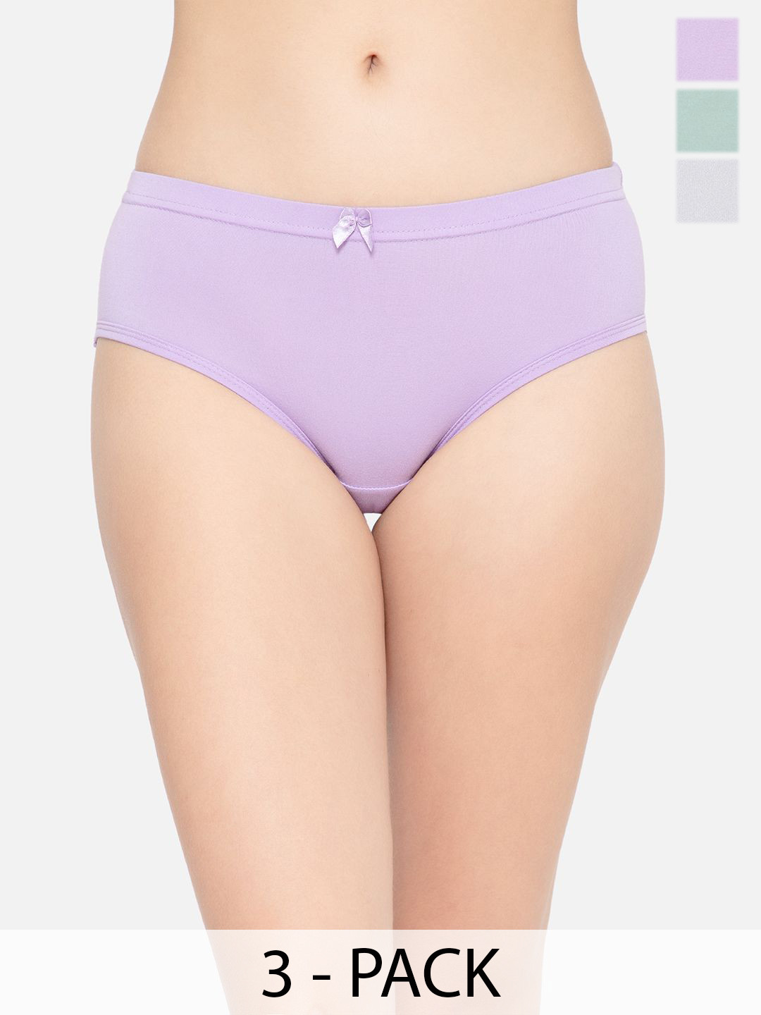 Lady Lyka Pack Of 3 Cotton Hipster Briefs A-CREAMS-2A