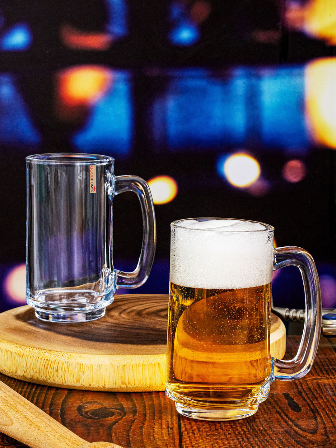 GOODHOMES Transparent 2 Pieces Dishwasher and Microwave Safe Beer Mug