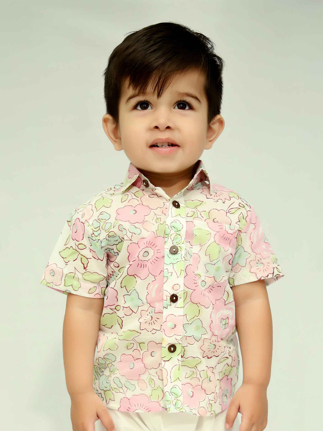 Kalp Leo Boys Relaxed Floral Printed Shirt