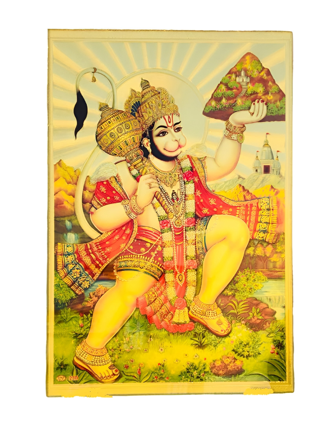 SHOP BY ROOM Yellow & Red Lord Hanuman Wall Art Tile