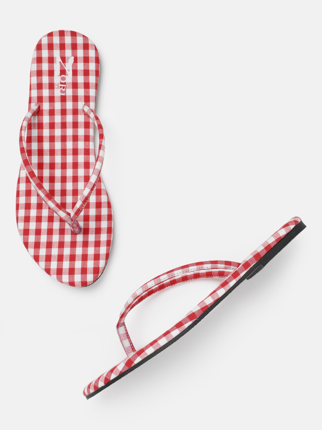 ZORI WORLD Women Checked Open Toe Flats