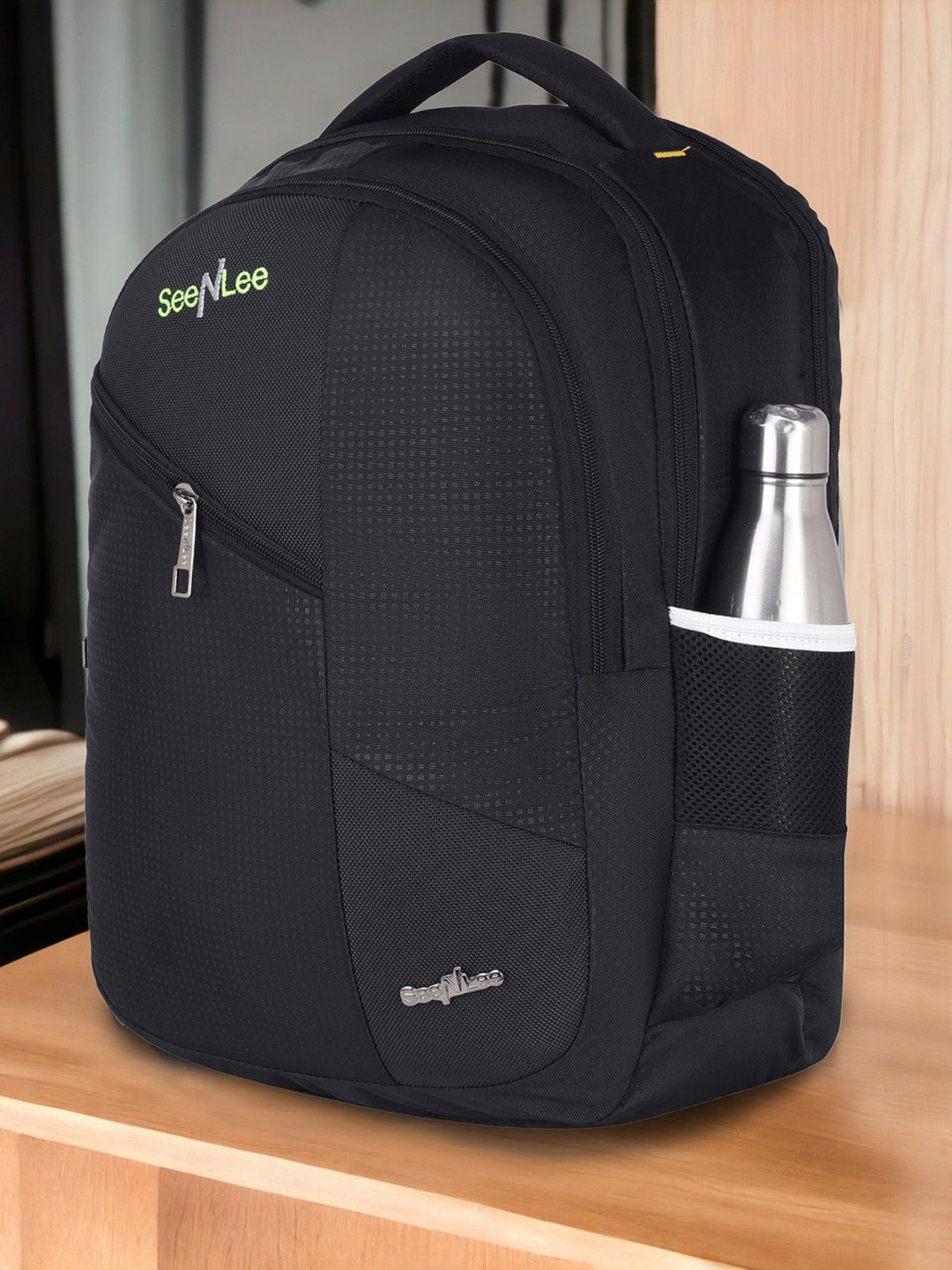 Seenlee Men Fabric Backpack with Compression Straps