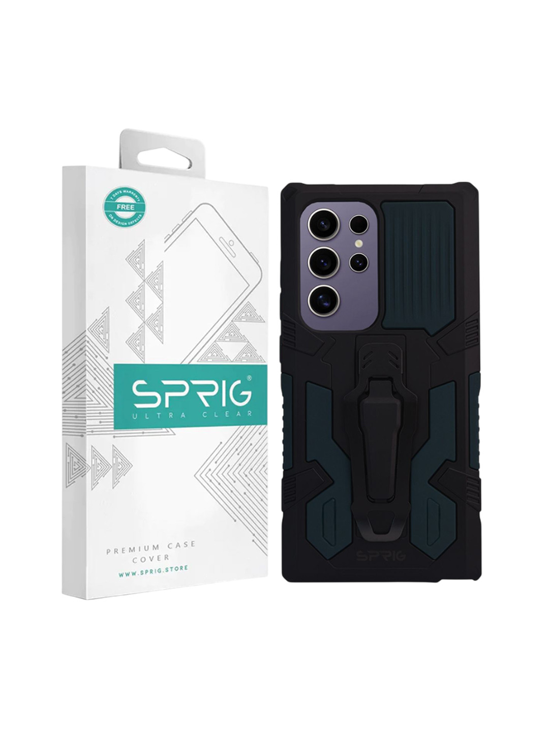 SPRIG Samsung Galaxy S24 Ultra Armor Case with Clip Back Cover